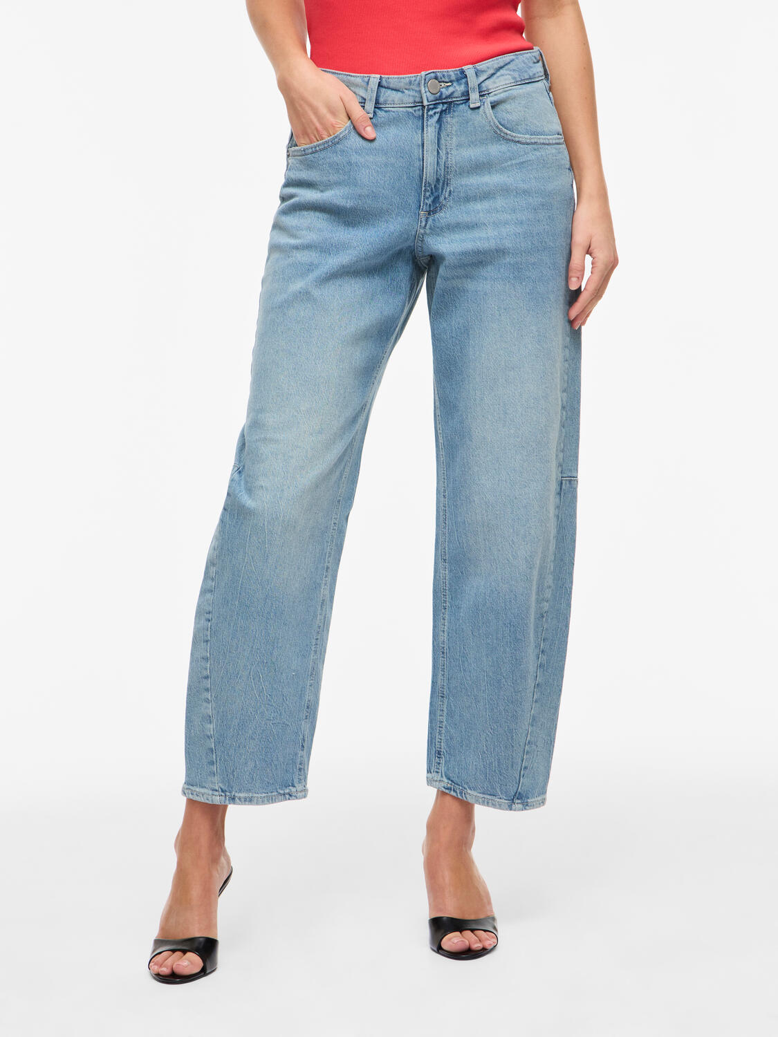 Vibrook 7/8 barrel jeans - Light Blue Denim
